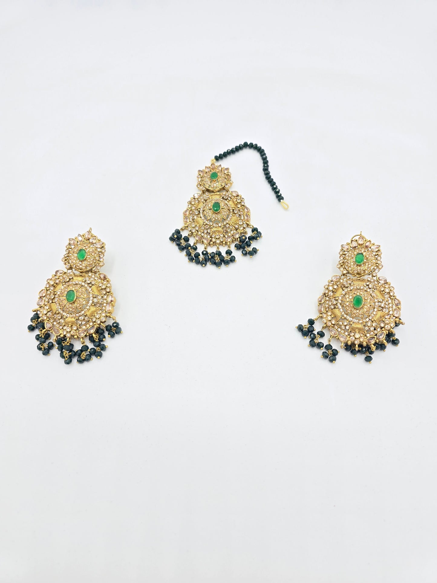 Ear Rings Gold emerald