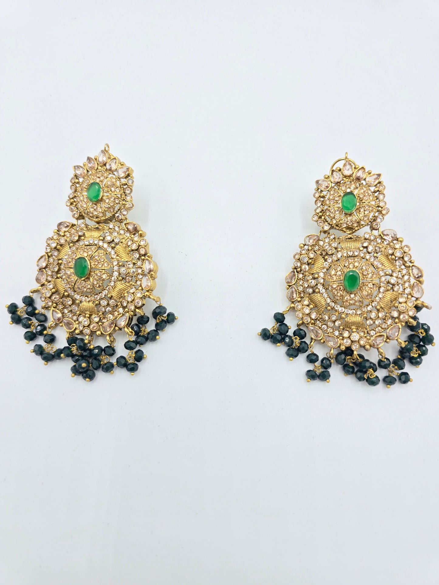 Ear Rings Gold emerald