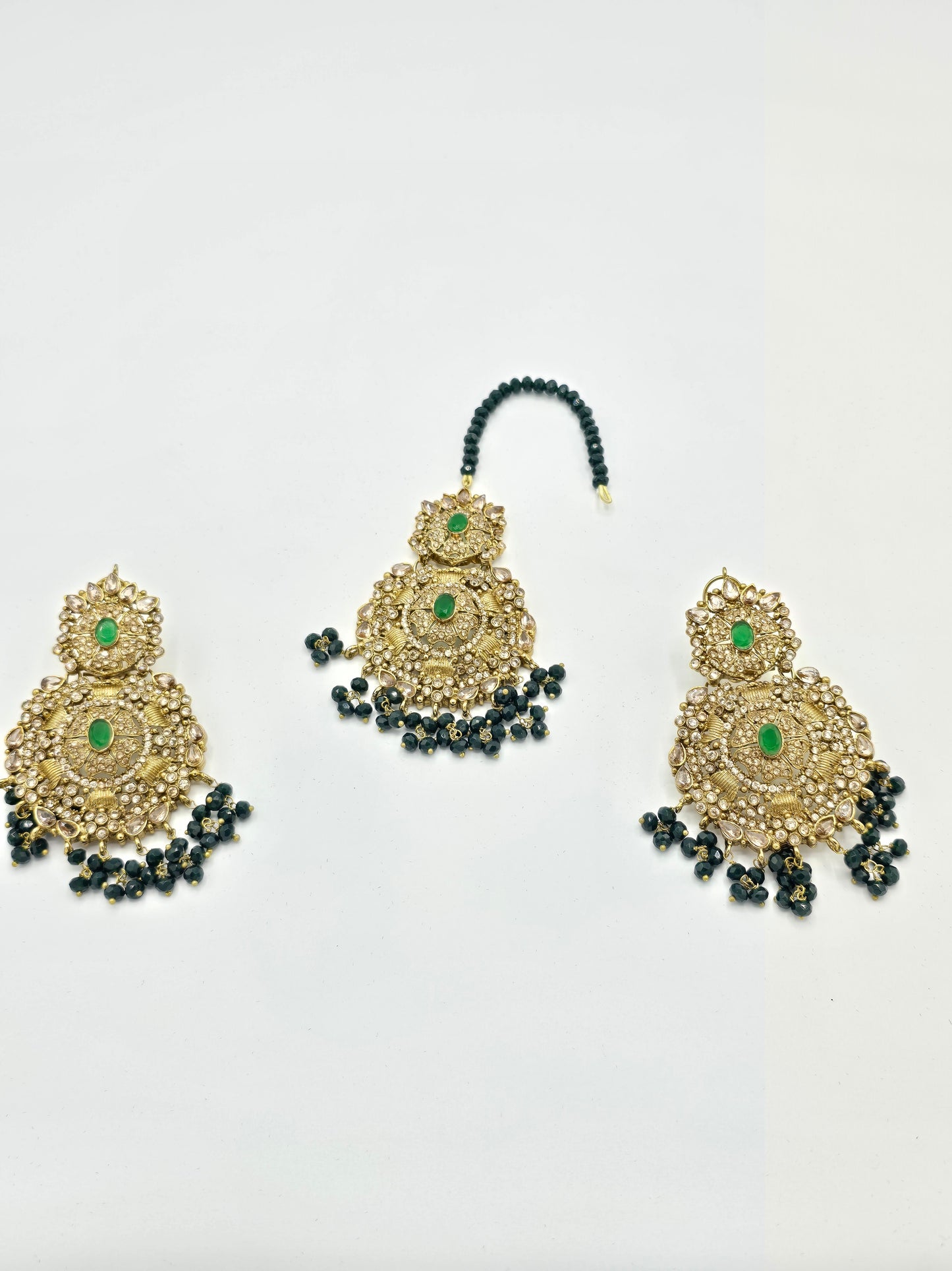 Ear Rings Gold emerald