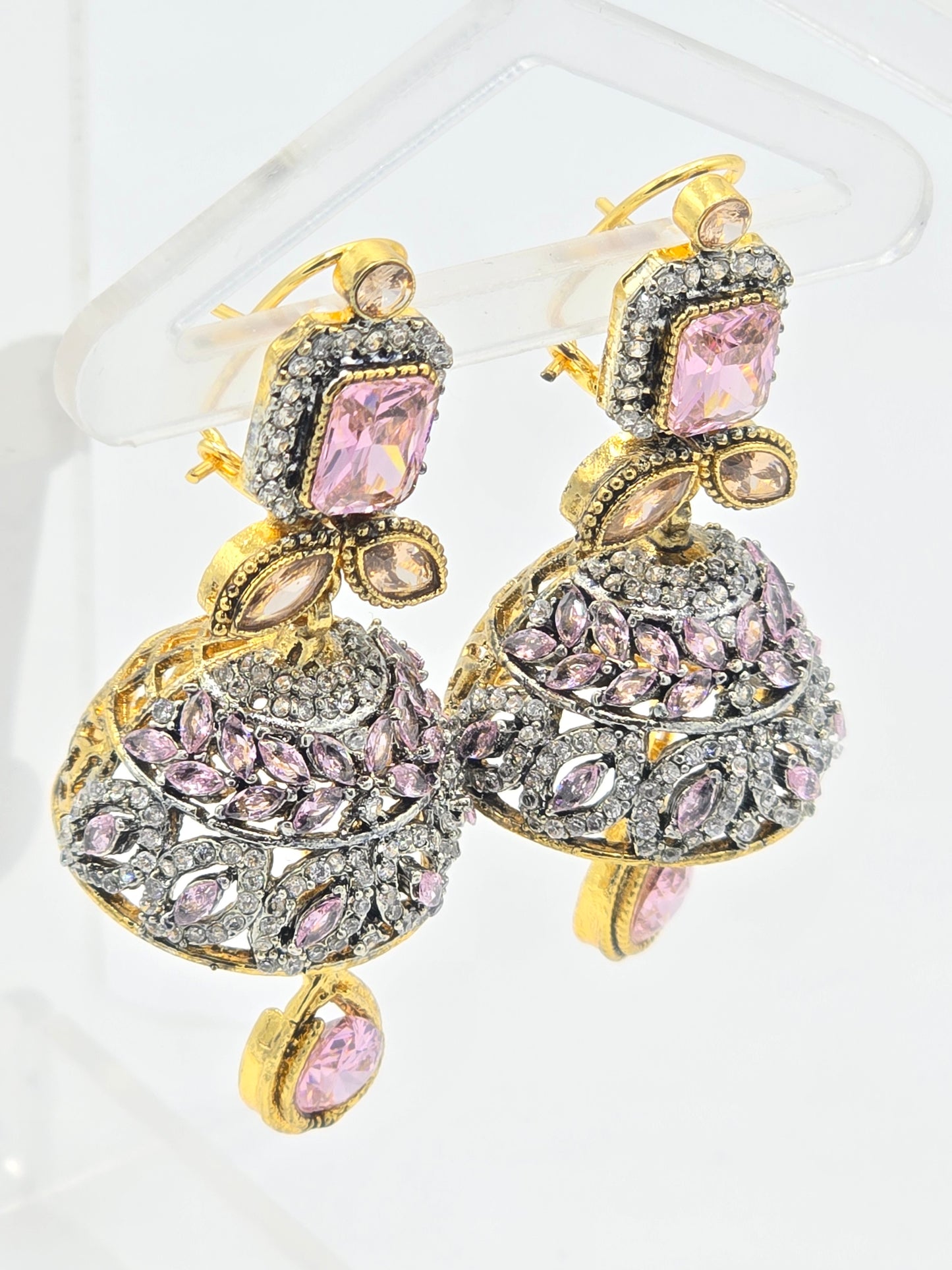 Ear Rings Jhumka Rose Pink