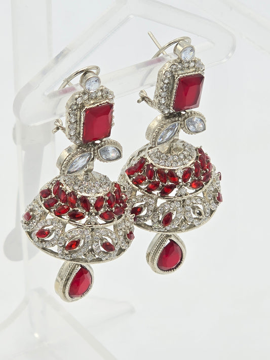 Ear Rings Ruby Silver